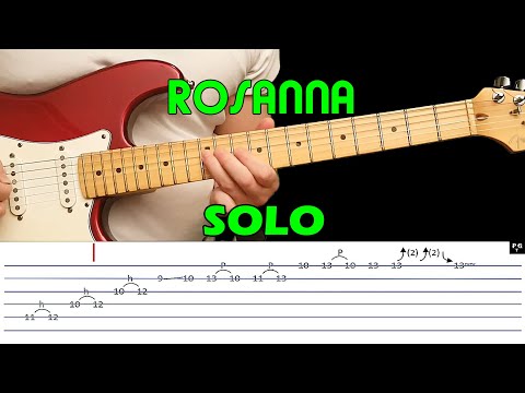 ROSANNA - Guitar lesson - Guitar solo (with tabs) - Toto - fast and slow version